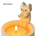 thumbnail image 2 of Candelabro Resina Con Gatito Dibujos Animados Regalo para Amantes Los Gatos (oreja) Color Blanco, 2 of 5