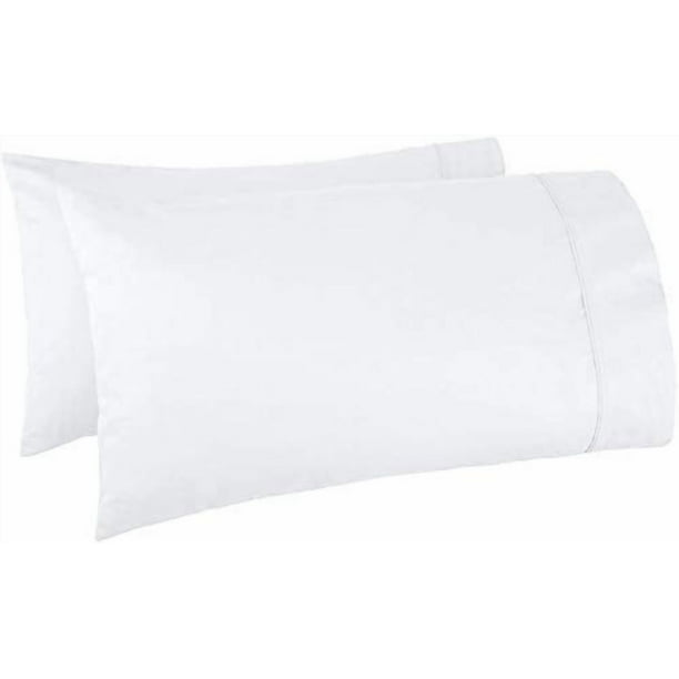 Funda de almohada Kamas, tejido de satén de algodón egipcio, 2 unidades, color blanco