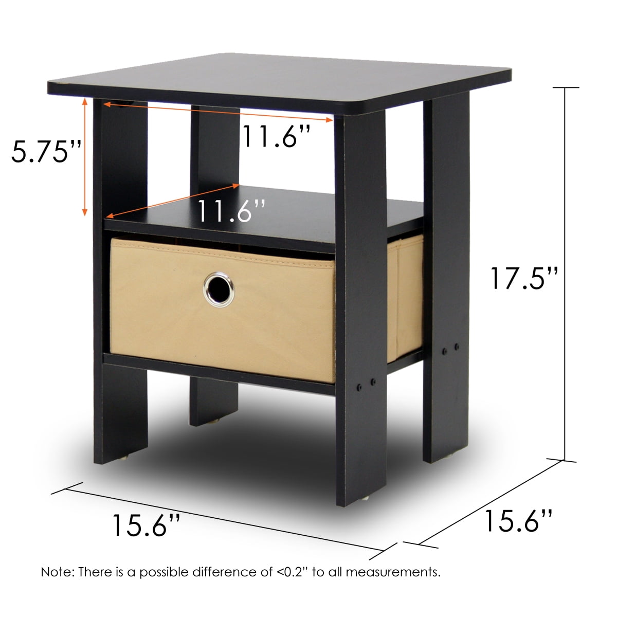 Furinno Andrey End Table Night Stand With Bin Drawer Multiple Colors Walmart Com Walmart Com