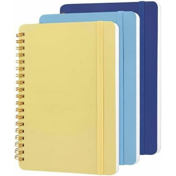 3 PCS Small Spiral Notebook 5x7, Notebooks for Note Taking, Blue Color Scheme Spiral Journal Notebook, Work Notebook Small Notebooks 5x7 with Strap, Cute Notebooks for Women 70 Sheets/Note Books