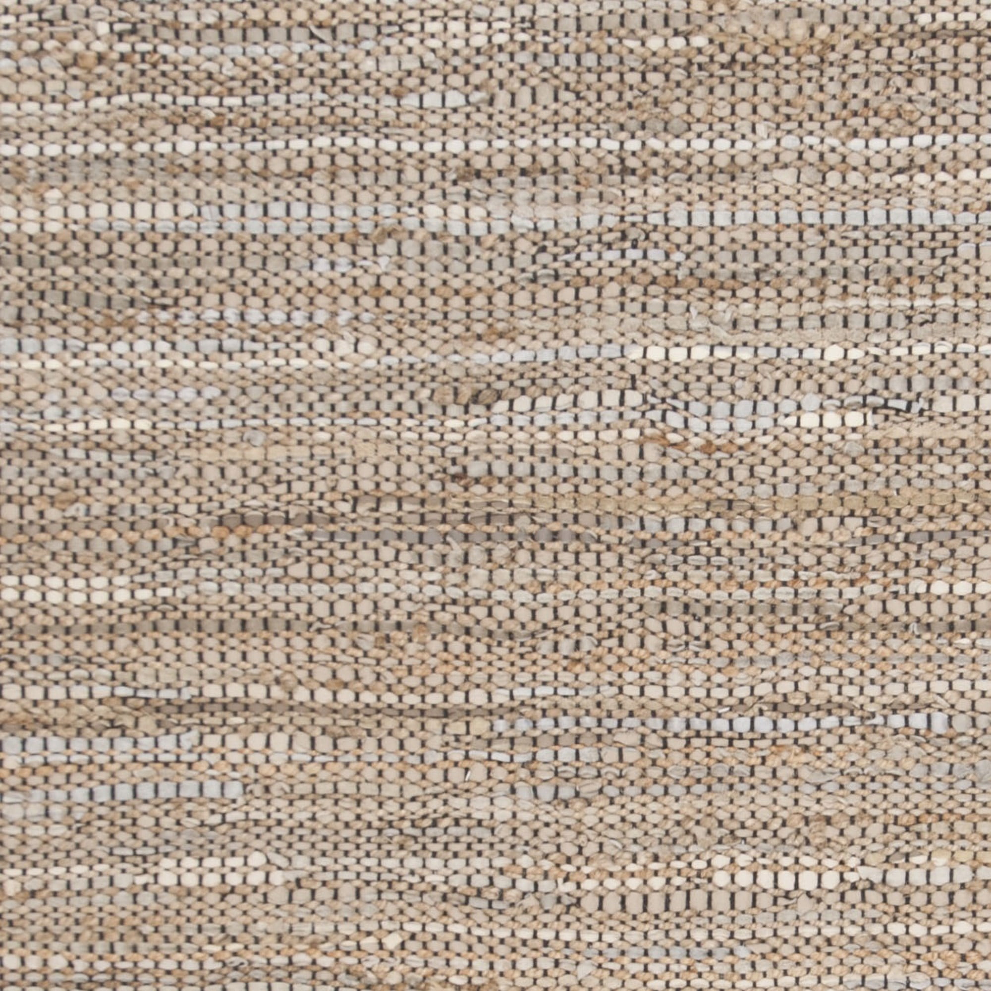 SAFAVIEH Vintage Leather Zharko Solid Braided Fringe Area Rug, Beige, 6' x 6' Square