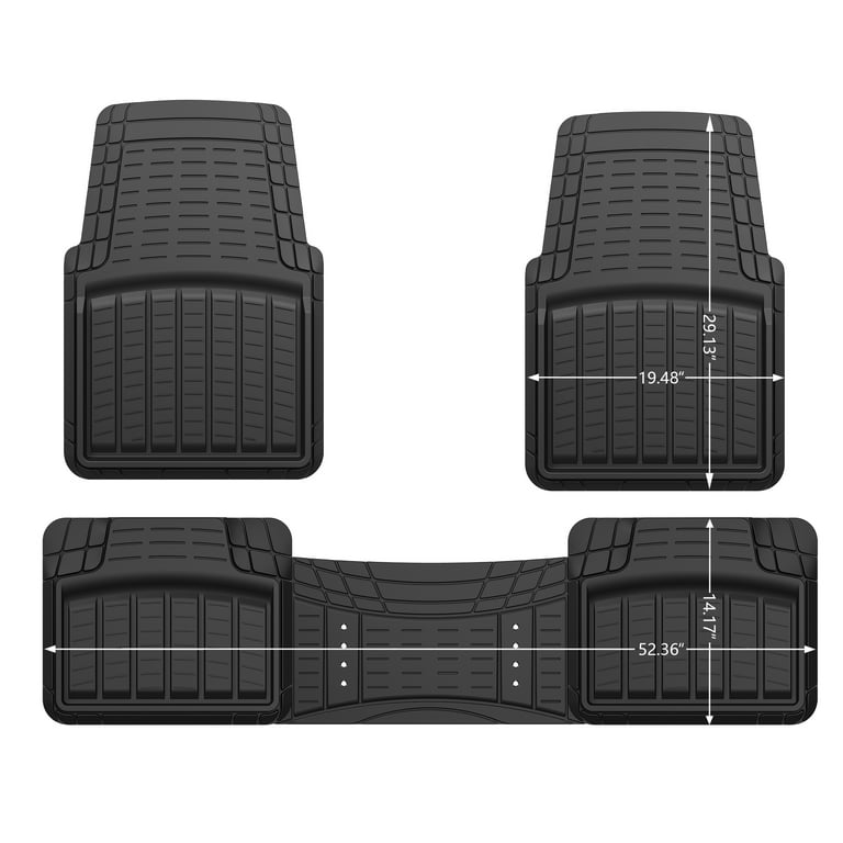 Auto Drive 5pc Universal Modular Gridlock Rubber Car Floor Mat Black, 2021cm019