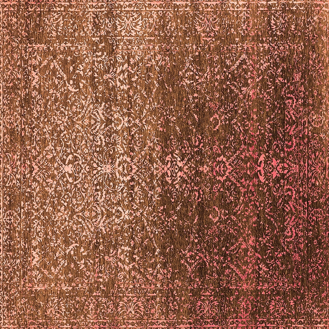 Ahgly Company Indoor Square Oriental Orange Industrial Area Rugs, 4 ...