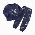 thumbnail image 4 of NOLDARES Little Boys Girls' Pajamas Sets Dinosaur Toddler Pjs Cotton Kids Sleepwear Fall Winter 6-12 Months 12-24 Months 2t 3t 4t 5t 6t 7t 8t 9t Children,Light Blue,5-6 Y, 4 of 5