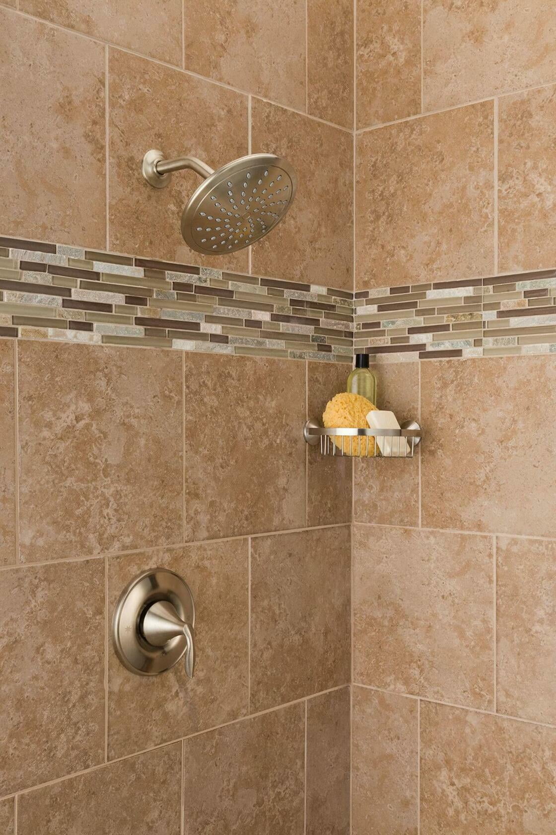 MOEN 6345EPBN Eco-Performance 1-Spray Pattern 8 in. Wall Mount Fixed Shower Head in Brushed Nickel
