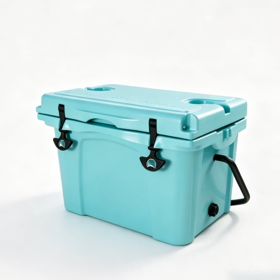 25QT Portable Cooler, Insulated Hard Cooler with Bottle Opener, Cup Holder, Forming Ruler, 5-7 Day Ice Retention, Travel, Beach, Camping, Fishing