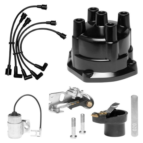 Distributor Cap, Rotor, Points, Condenser and Spark Plug Wires. Ignition Kit for Mercruiser 3.0 2.5 3.7 by FASWORX