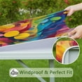 thumbnail image 6 of Colorful Abstract Pattern Square Fitted Tablecloth with Elastic Edge,Square Table Cover,Washable Elastic Table Cover for Home Kitchen Party Decor 34"x34", 6 of 6