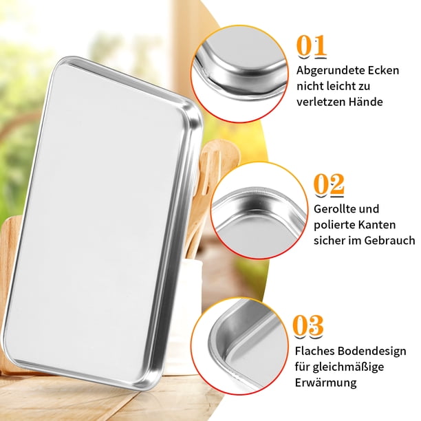 Naiovety Bandeja para hornear resistente y duradera, fácil de limpiar y todo tipo de horneado fabricada con acero inoxidable Cocina y Comedor