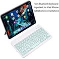 thumbnail image 2 of XIHAMA Ultra Slim Bluetooth Keyboard Portable Mini Wireless Keyboard Rechargeable for Apple iPad iPhone Samsung Tablet Cell Phone Smartphone iOS Android Windows (10 inch Light Green), 2 of 7