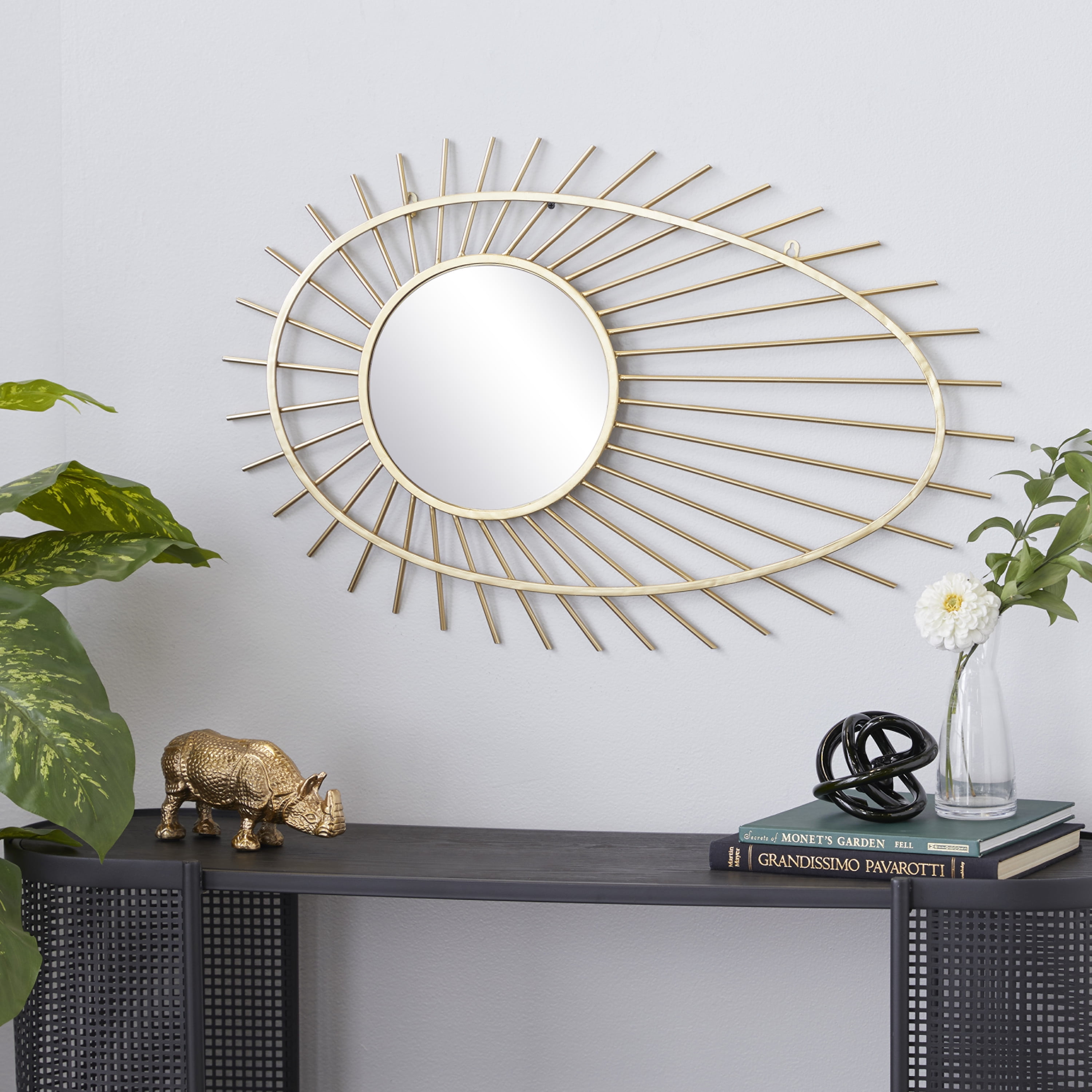 CosmoLiving by Cosmopolitan 22" x 34" Gold Handmade Starburst Wall Mirror