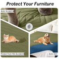 thumbnail image 6 of Smiry Waterproof Dog Couch Covers, Washable Dog Blankets For Sofa & Bed, Reversible Furniture Protector For Pets (40x80 Inch, Green/Navy), 6 of 7