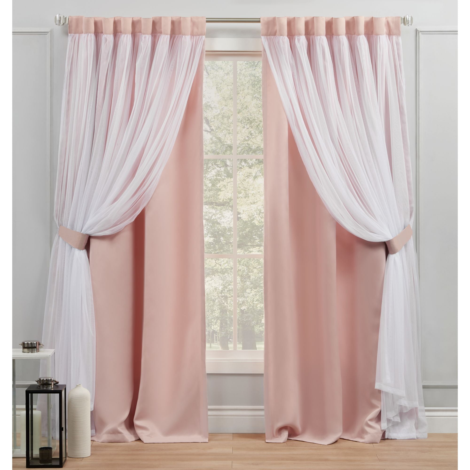 Exclusive Home Curtains Catarina Layered Solid Blackout And Sheer 