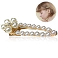 thumbnail image 2 of Pince à Cheveux pour Femmes Élégante Fleur Perle Strass Bec de Canard Pince à Cheveux Barrette, 2 of 10