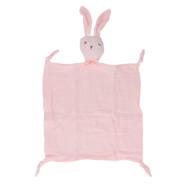 Baby Security Blanket Cute Rabbit Shape Soft Cotton Safe Skin Friendly Multifunction Baby Comfort Blanket for Infants Boy Girl Pink