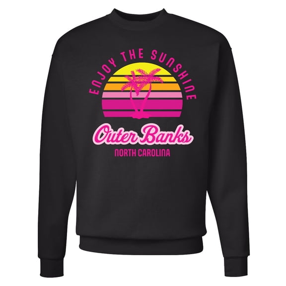 Inktastic Summer Enjoy the Sunshine Outer Banks North Carolina in Pink Adult Sweatshirt