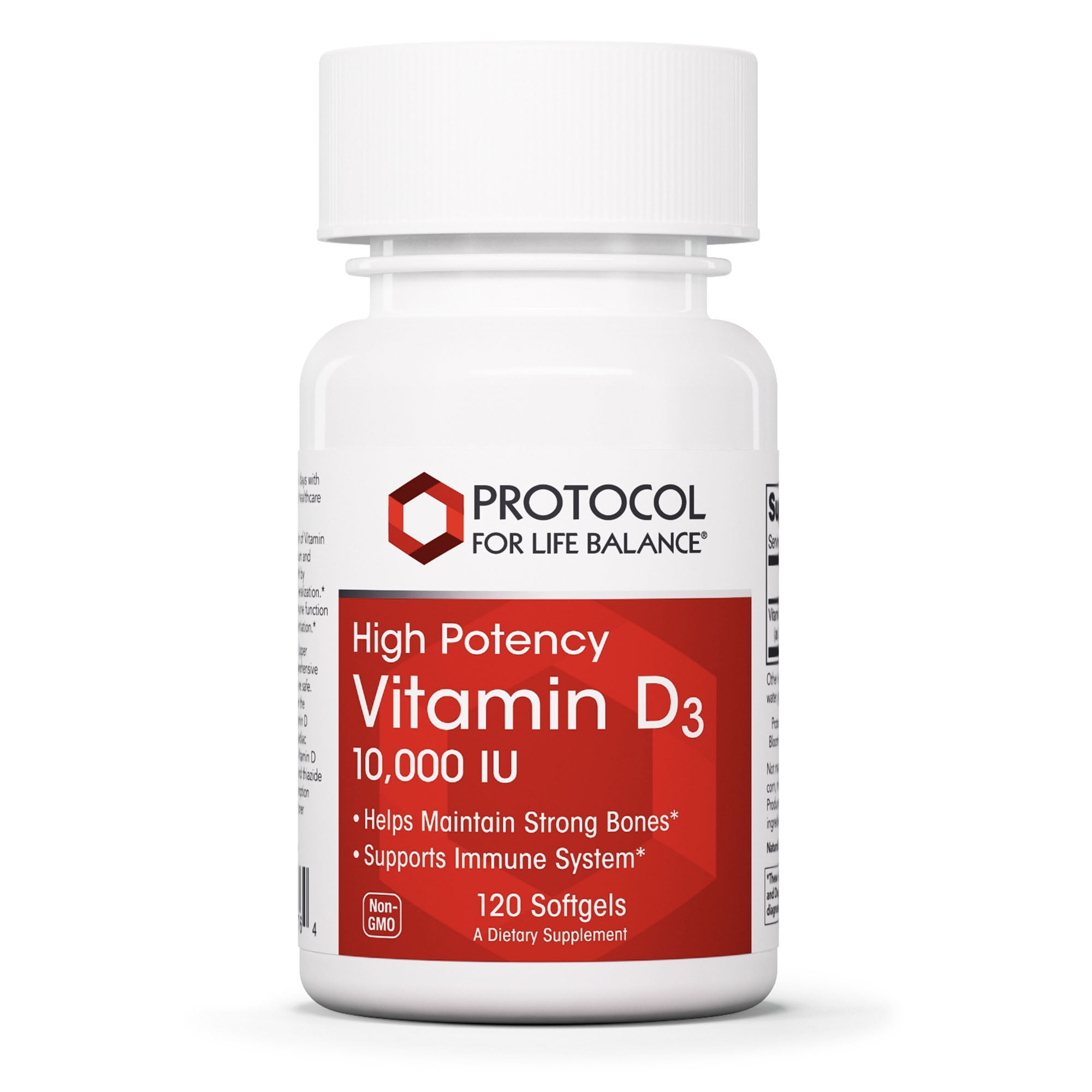 Protocol Vitamin D3 10,000 IU Immune Support, Healthy Bones and Teeth 120 Softgels Walmart
