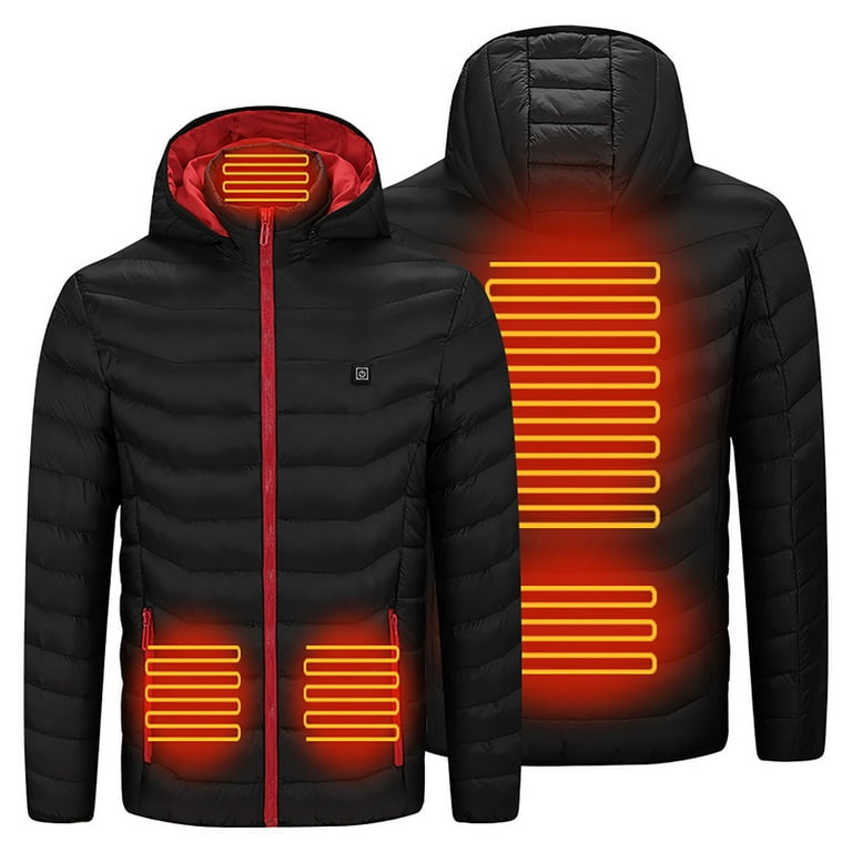 Mens Winter Warm Vest Lightweight Electric Warm Hooded Jacket Vest Printed  Collar Hooded Vest Mens Hiking Clothes (Black, XXL) : : Fashion