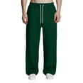 thumbnail image 2 of Dwelliawo Men's Sweatpants Open Bottom Wide Leg Gym Pants Athletic Lounge Loose Sweatpant with Pocket Drawstring Lounge Pant Dark Green 2XL, 2 of 7
