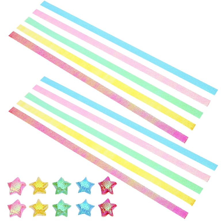 400pcs Star Origami Paper Star Paper Strips DIY Hand Art Crafts Decor Strip  Star DIY Process
