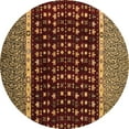 thumbnail image 1 of Ahgly Company Indoor Round Abstract Brown Modern Area Rugs, 8' Round, 1 of 4