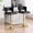 Black-Gold, variant on Sweiko Swivel PU Leather Bar Stools, 2pcs Adjustable Bar Chairs, Modern Upholstered Kitchen Counter Height Barstools, Silver Metal Leg Bar Stools with Backres, Black