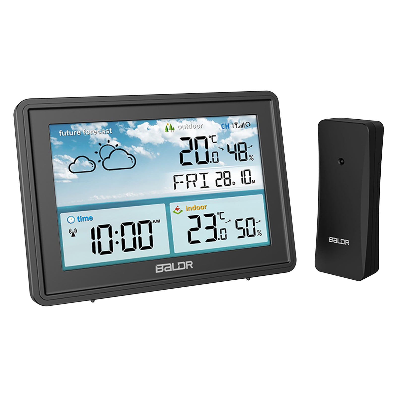 COM1950s A Multifunctional Digital Weather Clock That Can Monitor Weather, Temperature, Humidity, Time Alerts, Calendar, and Weather Conditions At Any Time
