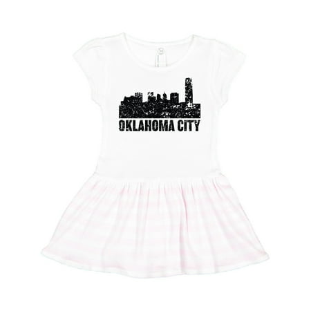 

Inktastic Oklahoma City Skyline Grunge Gift Toddler Girl Dress