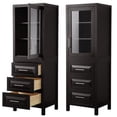 thumbnail image 3 of Wyndham Collection Daria 3-drawer Wood Linen Tower Cabinet in Espresso/Chrome, 3 of 3