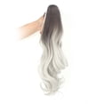 thumbnail image 4 of 18" 21" Straight Curly Synthetic Clip in Claw Ponytail Hair Extension Synthetic Hairpiece 150g with a jaw/Claw Clip Pony Tail, 4 of 6