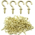thumbnail image 1 of 100 Pcs 1/2" Ceiling Cups Hooks Screw Hooks Ceiling Cup Hooks Self-Tapping Screws Hooks Gold, 1 of 6