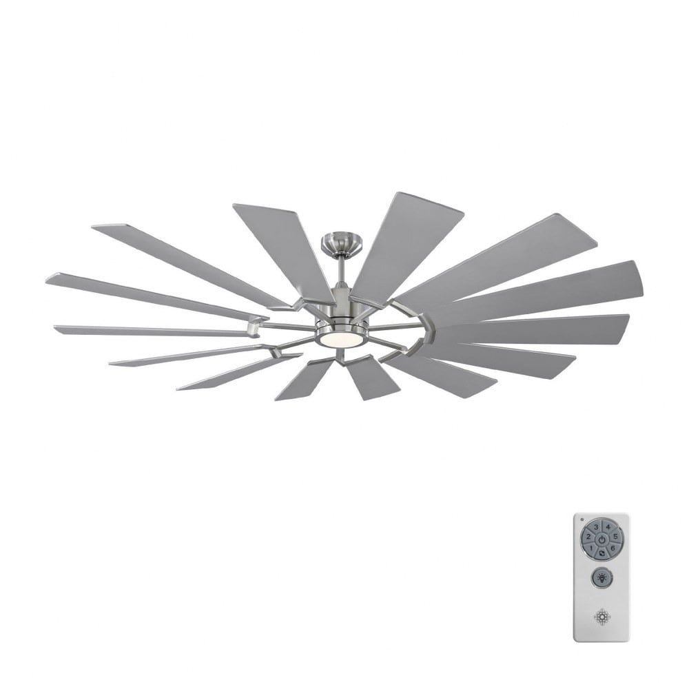 Windmill 72 inch Energy Star Ceiling Fan with Led Light Kit 14 Blade Windmill Ceiling Fan-Aged Pewter Finish Bailey Street Home 96-Bel-2884866