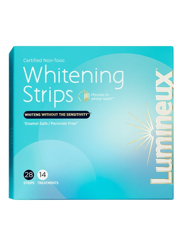 Lumineux Enamel-Safe & Peroxide-Free Teeth Whitening Strips, Dentist Formulated, 14-Pack
