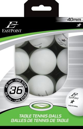 EastPoint Sports 40mm 1 Star White Table Tennis Balls, 36 table tennis balls