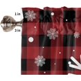 thumbnail image 3 of Christmas Valance Curtains for Living Room/Bedroom/Bathroom/Kitchen Window,Red Black Buffalo Plaid Check Snowflake Rod Pocket Window Valance Tiers,Winter Small Window Curtain Drape Window Panel,54x18, 3 of 6