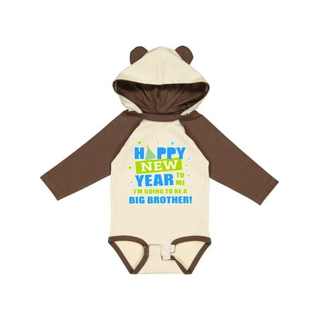 

Inktastic Happy New Year to Me Im Going to Be a Big Brother Gift Baby Boy Long Sleeve Bodysuit
