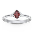 thumbnail image 2 of Birthstone Oval Ring with Shoulder Accents - Garnet (January), 2 of 5