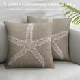 thumbnail image 3 of COMIO Tan Starfish Pillow Covers Coastal Beachy Nautical Throw Pillow Home Decor for Bedroom Living Room Sofa Decorative Pillowscase Square Cushion Cover, 3 of 5