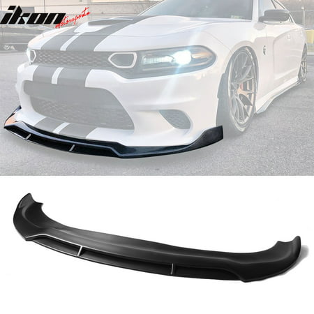 Compatible with 15-19 Dodge Charger SRT Front Bumper Lip Ikon V2 Style Unpainted