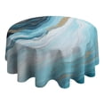 thumbnail image 4 of Blue Gold Marble Pattern Round Tablecloth 60"x60",Wrinkle Wipeable Table Cloth for Kitchen Dining Room Picnic Patio Party, 4 of 6