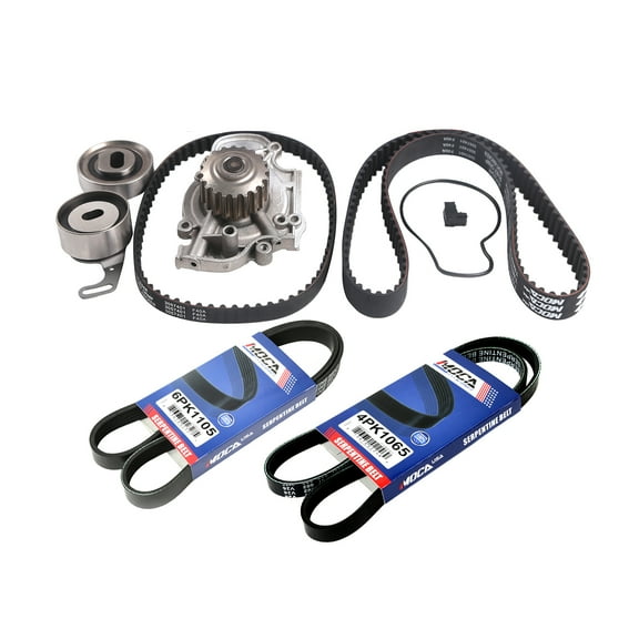 MOCA AUTOPARTS Timing Belt Kit with Water Pump & 2 Serpentine Belt Fit for 1998-2002 Honda Accord 2.3L SOHC