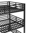 thumbnail image 5 of YDSM Full over Full over Full Bunk Bed with Slide, Metal Triple Bunk Bed with Safety Guardrails, Heavy-duty Bunk Bed with Noise-reduced Design, Black, 5 of 6