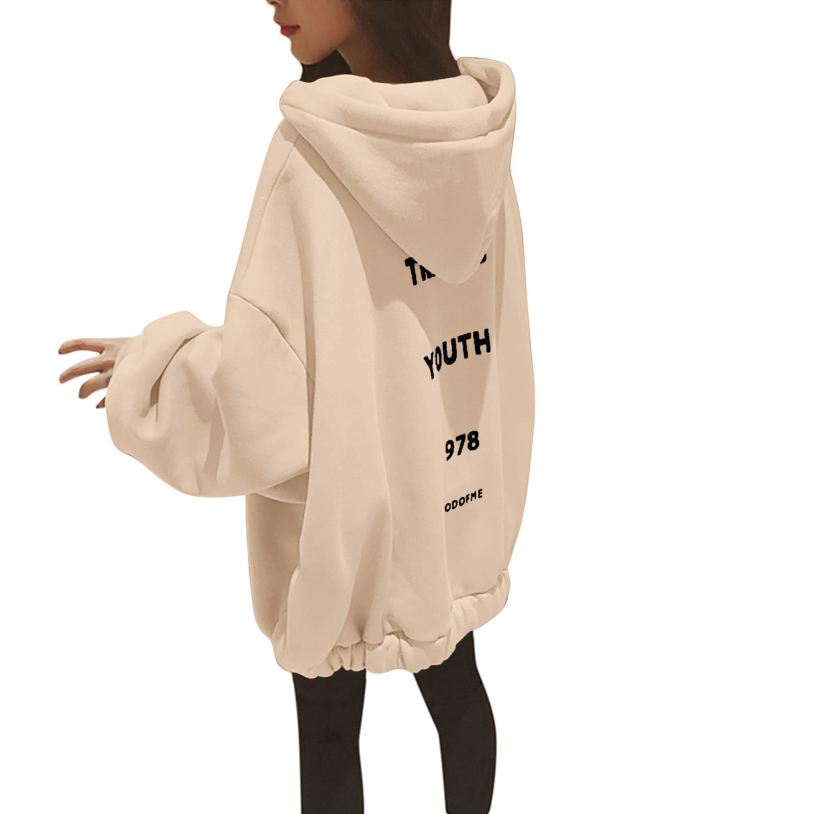 Bmisegm Womens Daily Home Outdoor Workout Long Sleeve Hoodie Top