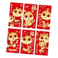 thumbnail image 3 of 6 sobres rojos de año Nuevo chino, Hongbao de año Nuevo lunar, bonita decoración, paquete de dinero rojo decorativo para fiesta de inauguración de la Estilo E, 3 of 8
