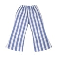 thumbnail image 6 of CONROSES Girls Baggy Linen Pants Wide Leg Pants for Girls Trendy Striped Elastic Waist Drawstring Leisure Jogger Pants With Pockets, 6 of 7