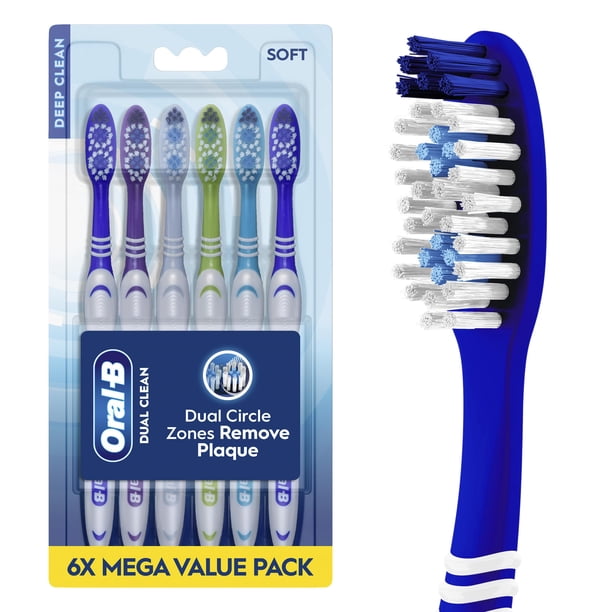 Cepillo de dientes Oral-B Dual Clean suave, paquete de 6