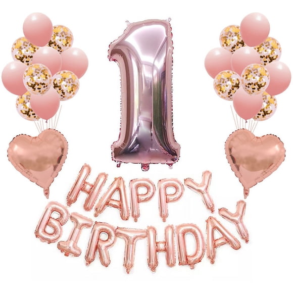 Jinsinto Rose gold one balloon - number 1 balloon | 1st birthday girl decoration