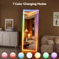 thumbnail image 2 of Hasipu 79"x35" Full Length Mirror with Lights - LED RGB Bluetooth Floor Mirror with Stand, Wall Mount & Free Standing 7 Colors for Bedroom, Living Room, Cloakroom, 2 of 7