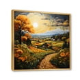thumbnail image 2 of Designart "Farm Harvest Euphony Pointillism I" Countryside Floater Framed Canvas Print, 2 of 7