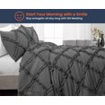 thumbnail image 2 of SGI Super King Diamond Ruffle Comforter Set Microfiber 3 Piece Dark Gray, 2 of 5